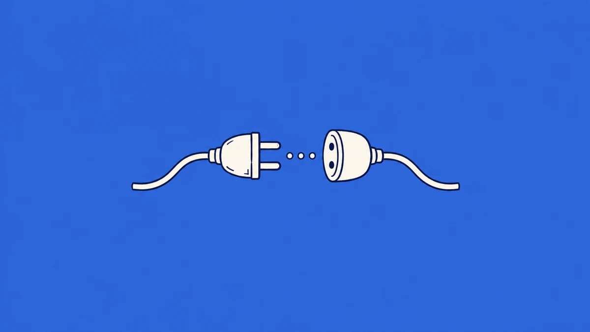 A cable plug and matching socket with connection dots.